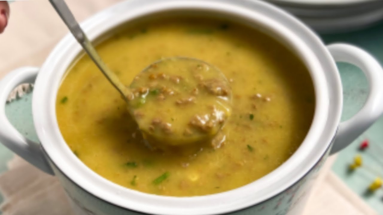 Caldo de Fubá com Carne Moída é Tão Cremoso, Rústico e Saboroso que Some Rapidinho da Panela!