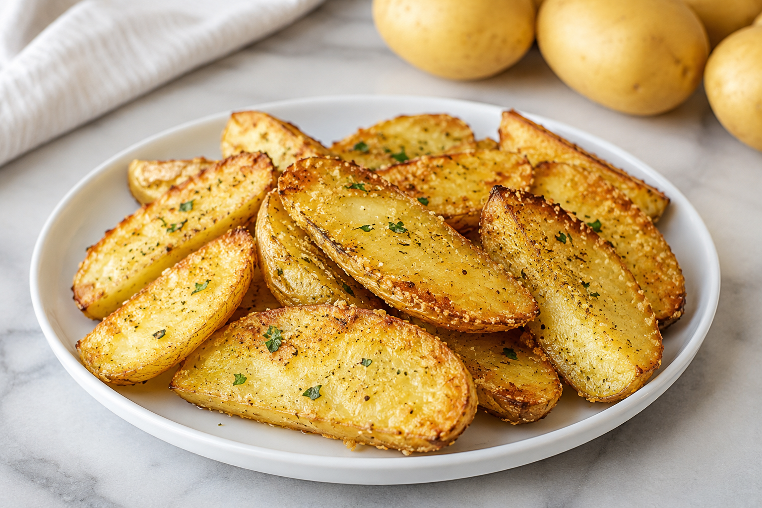 Batatas com Alho e Parmesão Crocantes no Forno, Sabor que vicia!