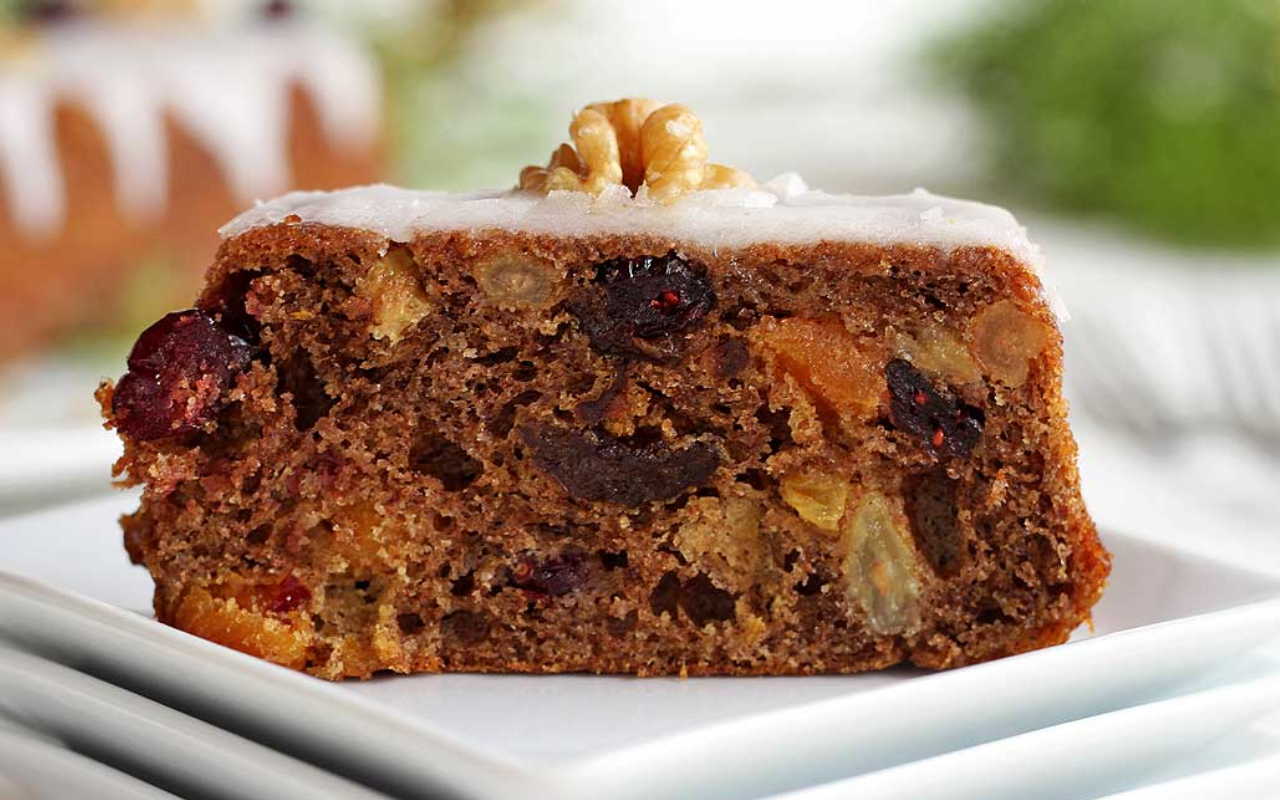 Bolo de Frutas Secas Integral Sem Glúten e Sem Lactose