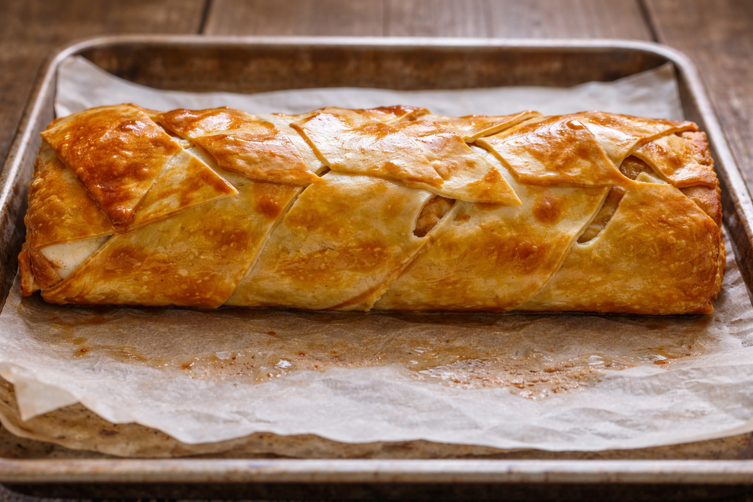 Strudel de Banana Trançado Douradinho – a delícia que Vai Sumir em Minutos da Mesa!