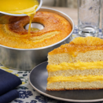 e Esse Bolo de Laranja Molhadinho com Recheio de Mousse que derrete na boca! Uma verdadeira tentação!