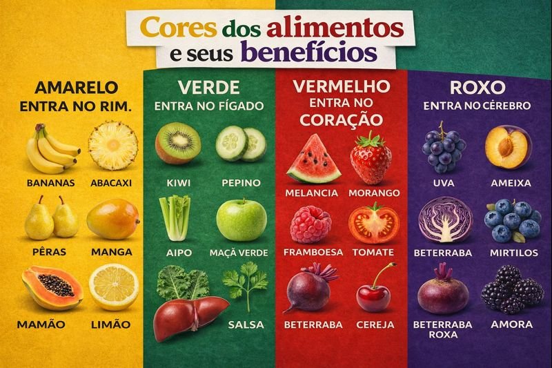 A Tabela Periódica da Nutrição: Descubra o Poder das Cores dos Alimentos e Veja Como Seu Corpo Agradece!