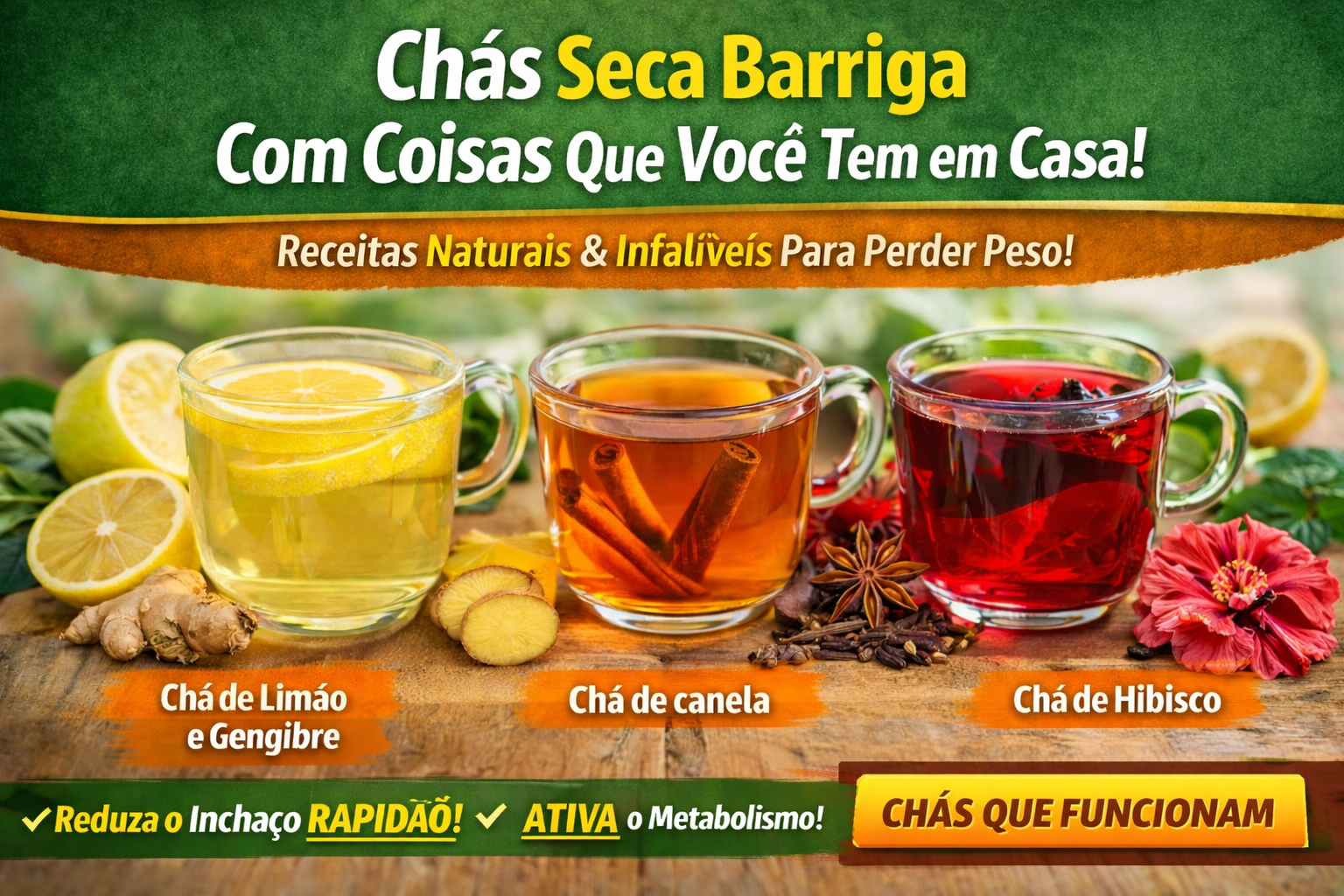 Chás Seca-Barriga: Perca Medidas com Ingredientes que Você Tem em Casa!