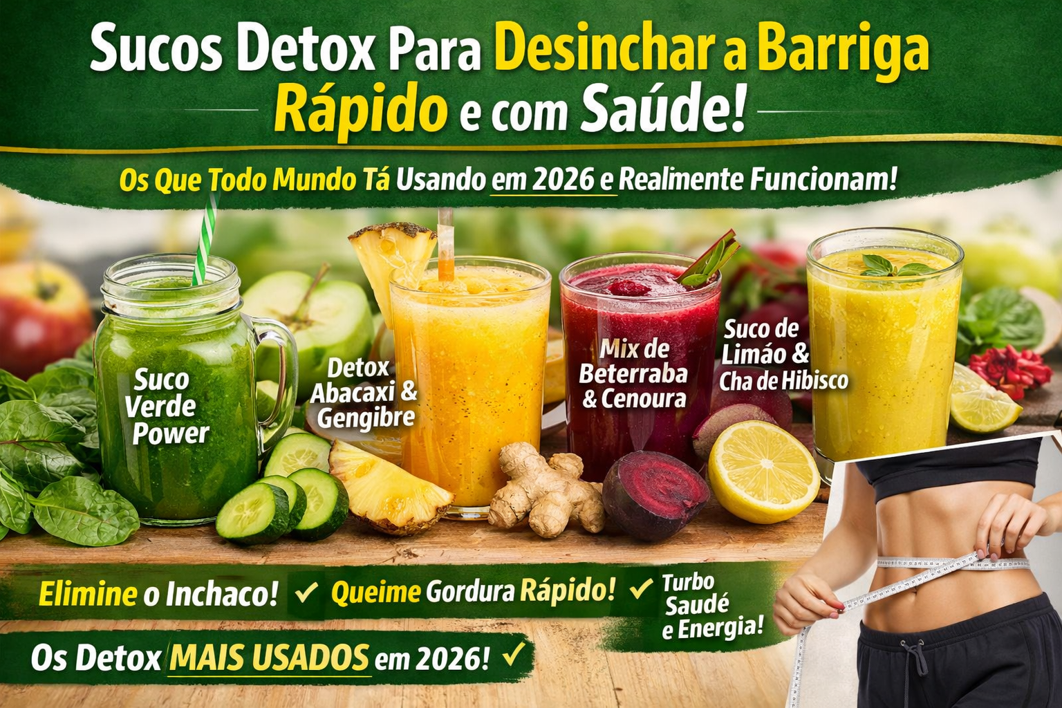 Sucos Detox Para Desinchar a Barriga Rápido e com Saúde – Os Que Todo Mundo Tá Usando em 2026 e Realmente Funcionam!