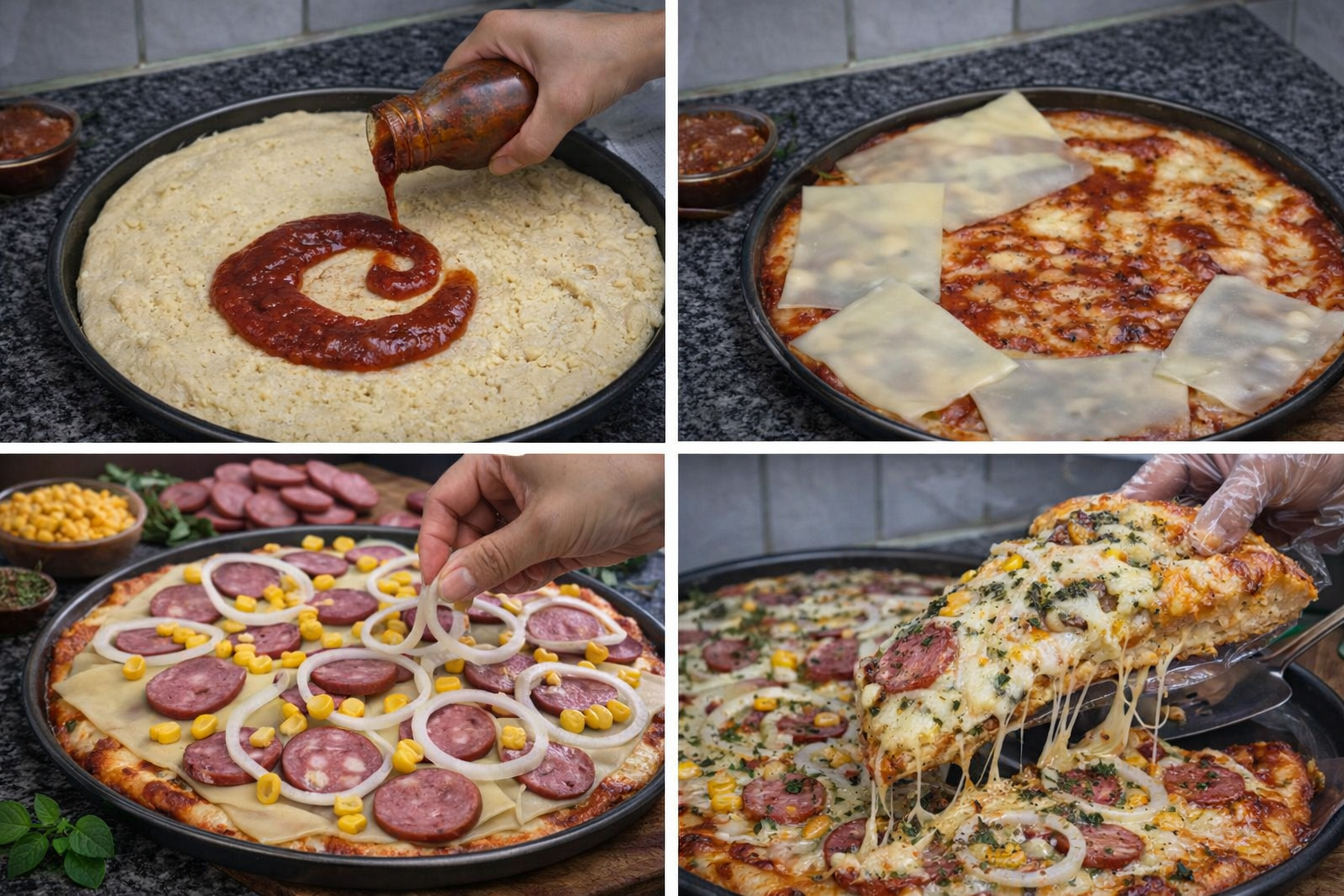 Pizza Caseira de Liquidificador: Tão Fofinha, Crocante nas Bordas e Cheia de Queijo– Impossível Resistir a Uma Fatia Só!