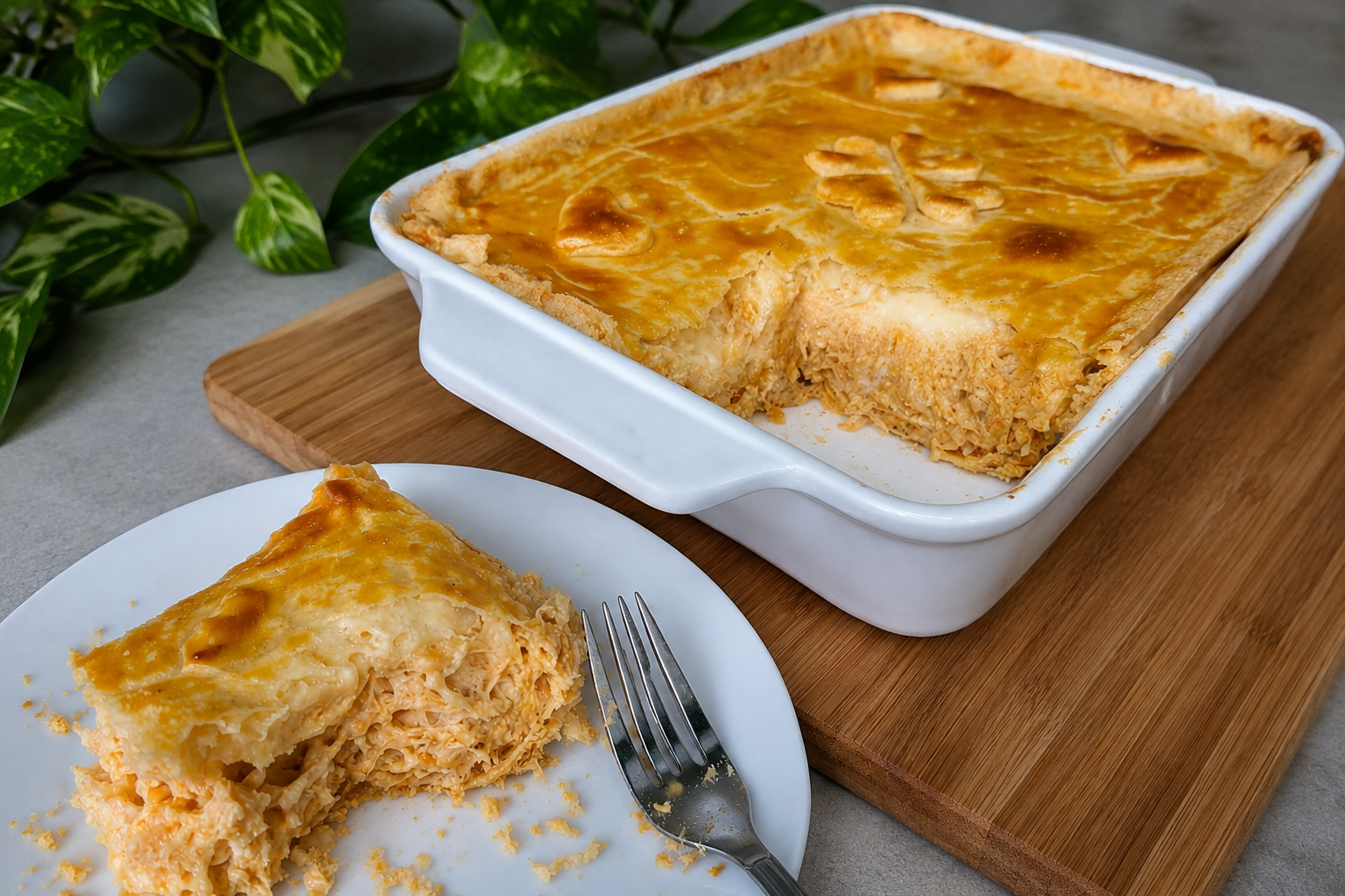 torta de Massa Podre com frango cremoso!