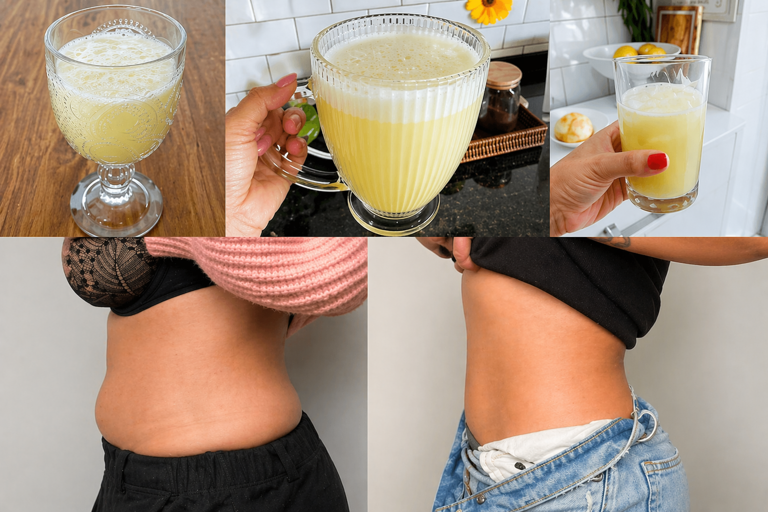 suco tira pochete de forma natural e saudável