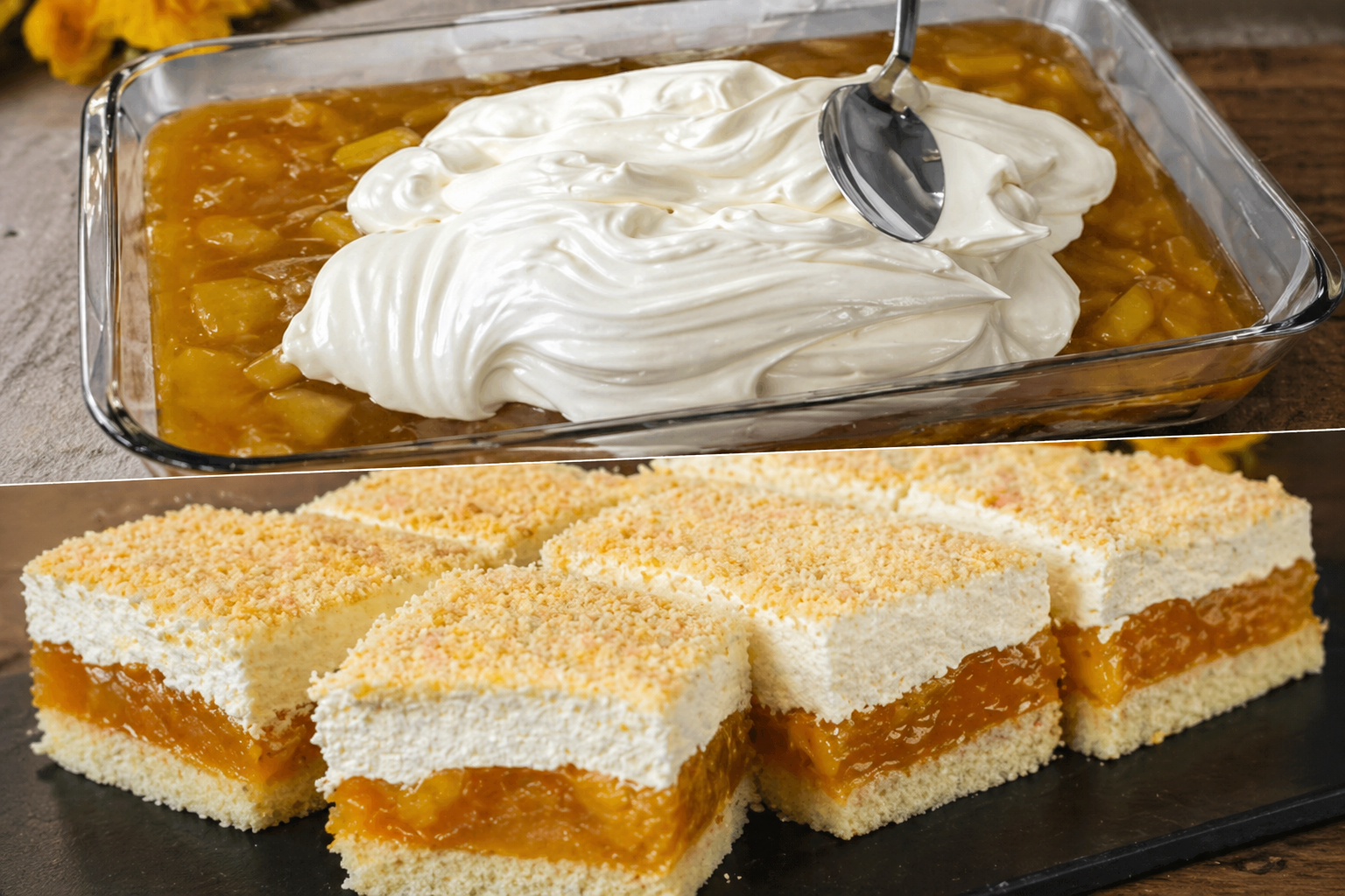 Pavê de Pêssego com Creme Branco: Camadas Molhadinhas, Creme que Derrete na Boca!