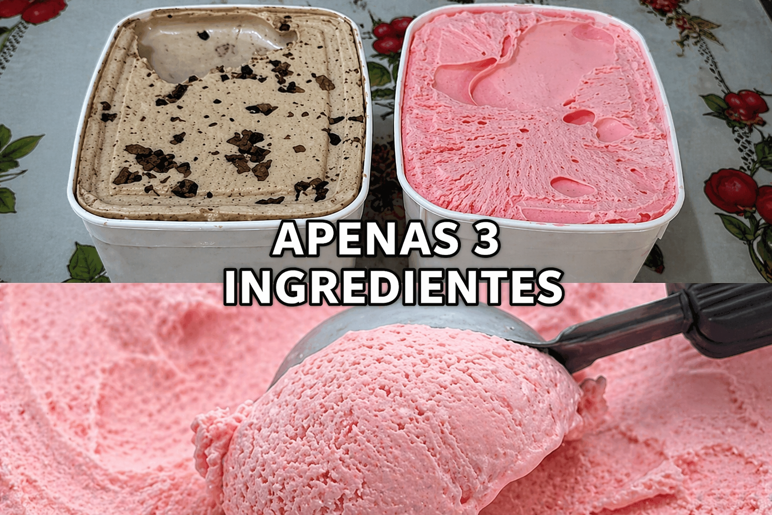 sorvete caseiro com 3 ingredientes que a família ama