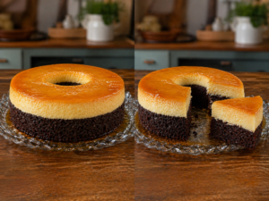 Pudim de Belém com Chocolate: Cremoso, Mesclado super deliciosa!