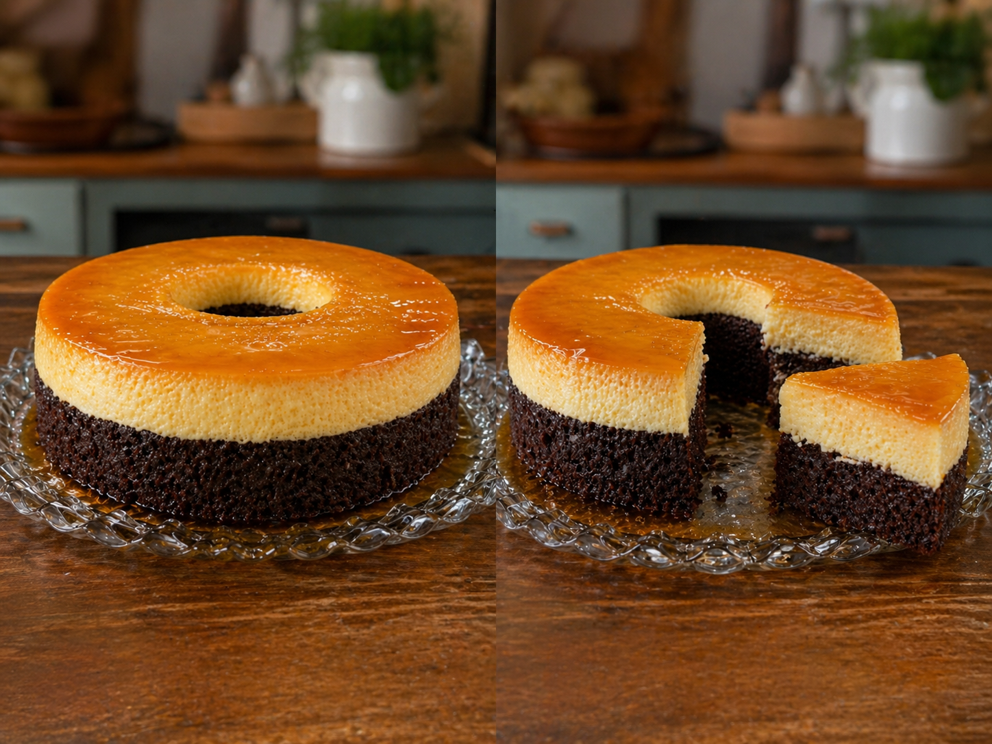 Pudim de Belém com Chocolate: Cremoso, Mesclado super deliciosa!