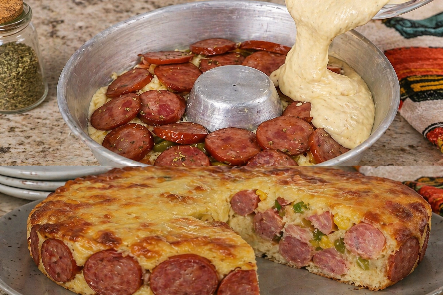 Torta de Liquidificador de Linguiça com Milho: Fácil,Tão Gostosa que Some Rapidinho da Mesa!