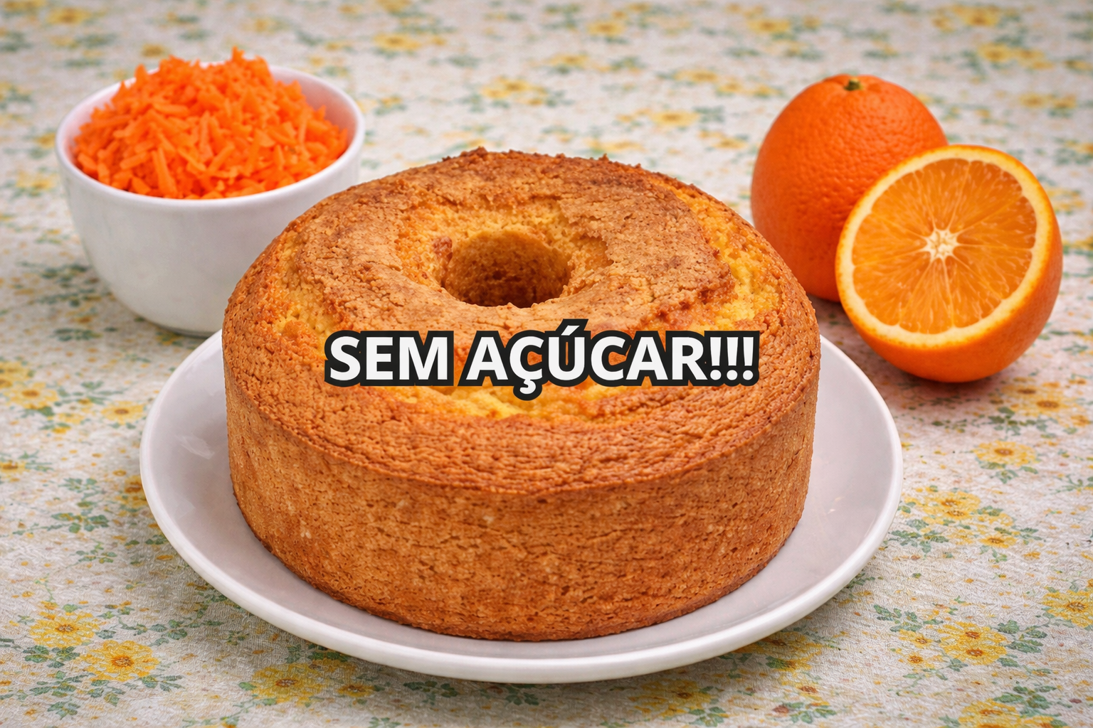Bolo de Cenoura Sem Açúcar que Fica Tão Fofinho e Gostoso que Ninguém Acredita que Não Tem Açúcar!