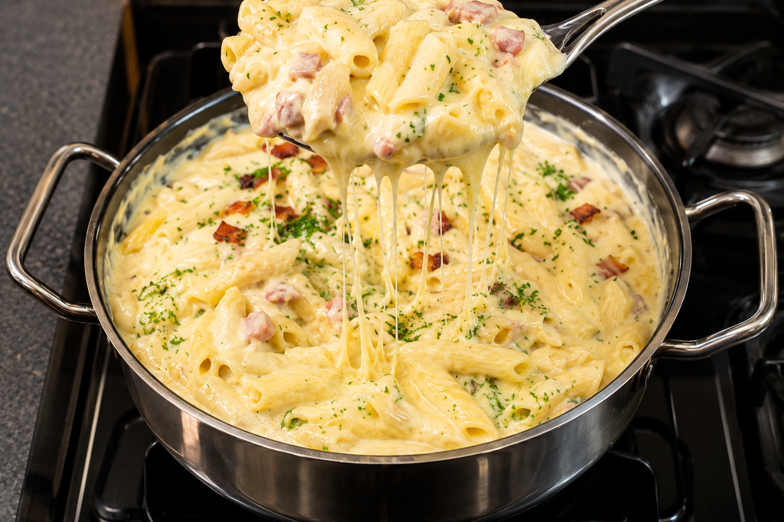 Macarrão Cremoso de Panela,receita da tia neide!