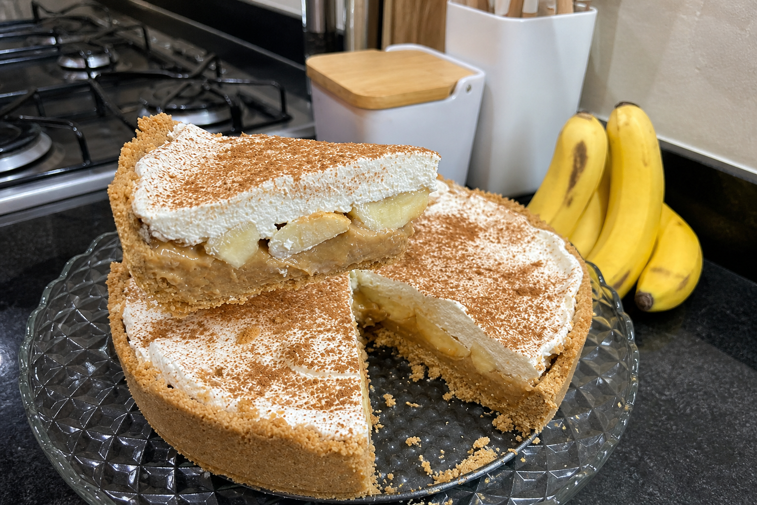 torta de banana cremosa irresistível tipo banoffee brasileira!