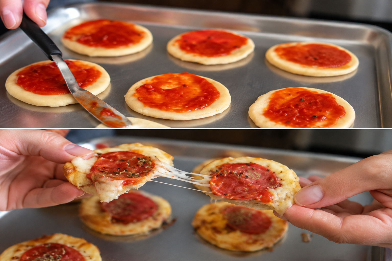 Essas Mini Pizzas com Massa de 2 Ingredientes vão te surpreender!